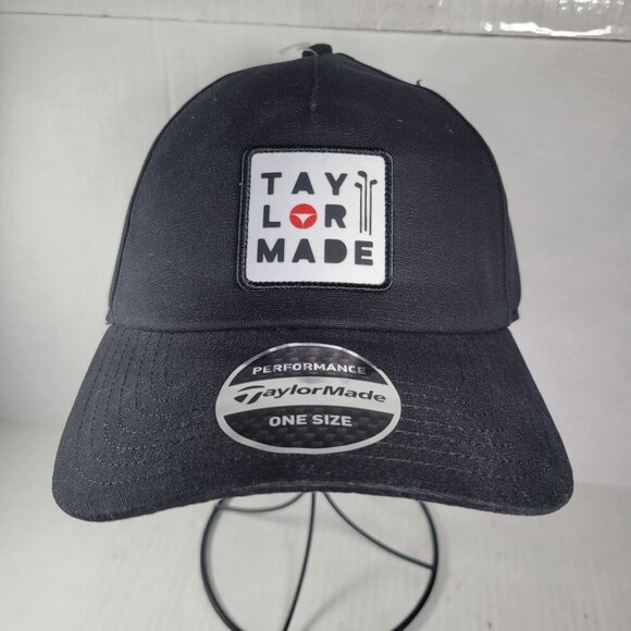 TaylorMade Black Classic Lightweight Adjustable Performance Golf Hat One Size - Picture 1 of 5